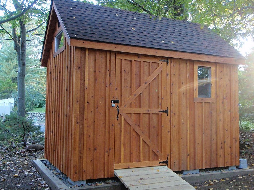 Cedar Board & Batten Storage Shed (front)