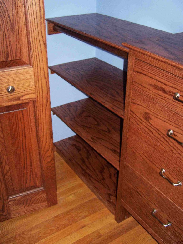 LEFT SIDE SHELVING & HANGING ROD