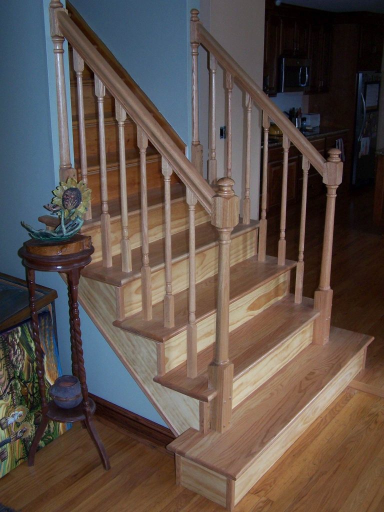 OAK & PINE STAIR & RAIL (left side, finished)