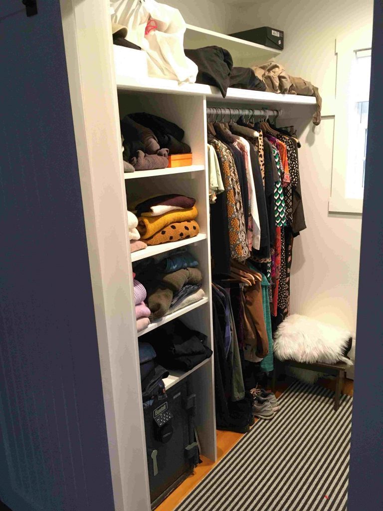 PLYWOOD BEDROOM CLOSET SYSTEM (left side)