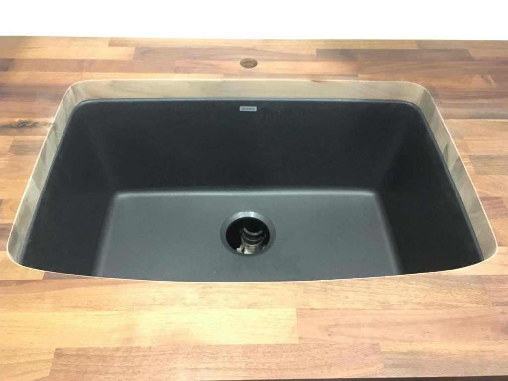 WALNUT COUNTERTOP & SINK (pre-oil)